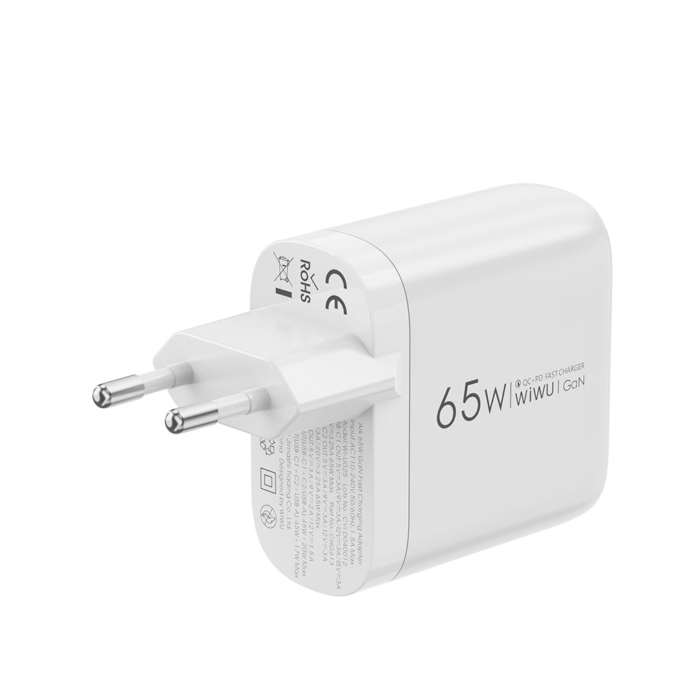 Wiwu Wi-U024 EU Serisi Dual Type-C PD & USB-A GaN Teknolojili Hızlı Şarj Başlığı 65W Wiwu Wi-U024 EU Serisi Dual Type-C PD & USB-A GaN Teknolojili Hızlı Şarj Başlığı 65W